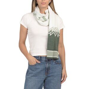 HUNTER Green Multi Fair Isle Knit Scarf
